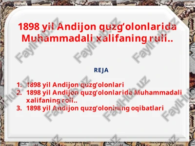 andijon quzg'olonlari — PPTX