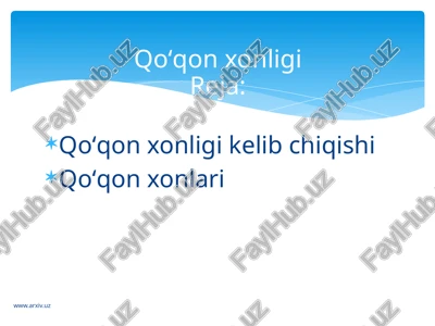 qoʻqonxonligi — PPTX
