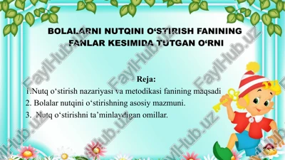 nutq o‘stirish fanining — PPTX