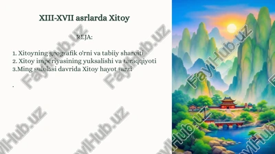 xitoyning geografik o'rni va tabiiy sharoiti — PPTX