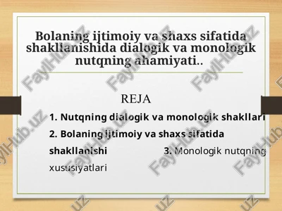 nutqning dialogik va monologik shakllari — PPTX