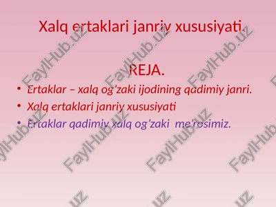 xalqertaklarijanriyxususiyati — PPTX