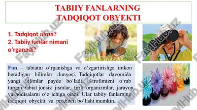tabiiy fanlarning tadqiqot obyekti — PPTX