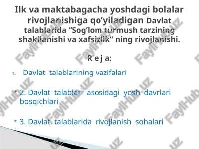"davlattalablarining vazifalari" — PPTX