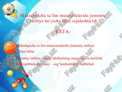 jismoniy tarbiya bo`yicha ishlar — PDF