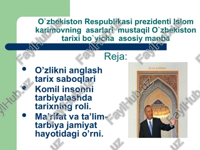 o’zlikni anglash tarix saboqlari — PPTX
