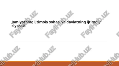 jamiyat ijtimoiy sohasi — PPTX