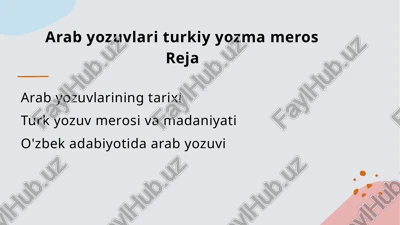 arabyozuvlarining tarixi — PPTX