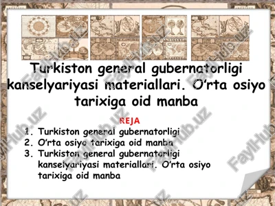 oʻrta osiyo tarixiga oid materiallar — PPTX