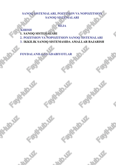 sanoq tizimi — DOCX