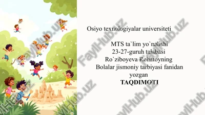 maktabgacha yoshdagi bolalarni jismoniy rivojlanishini nazorat qilish — PPTX