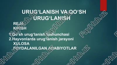 urug‘lanish va qo‘sh urug‘lanish — PPTX