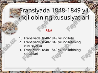 fransiyada 1848-1849 yilin qilobi — PPTX