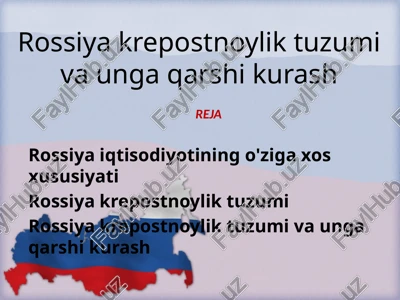 rossiyakrepostnoyliktuzumi va unga qarshi kurash — PPTX