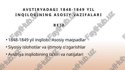avstiryadagi 1848-1849 yilin qilobi — PPTX