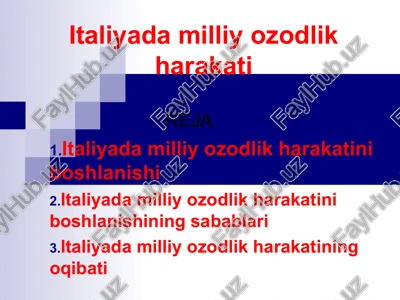 italiyada milliy ozodlik harakati — PPT