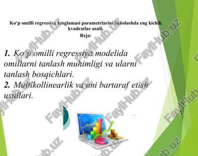 ko‘p omilli regressiya modelida omillarni tanlash muhimligi va ularni tanlash bosqichlari — DOCX