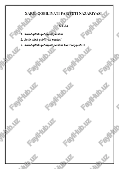 xarid qobiliyati pariteti — DOCX