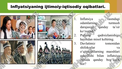 inflyatsiyaning ijtimoiy-iqtisodiy oqibatlari. — PPT