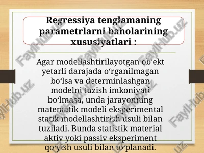 regressiya tenglamasi — PPTX