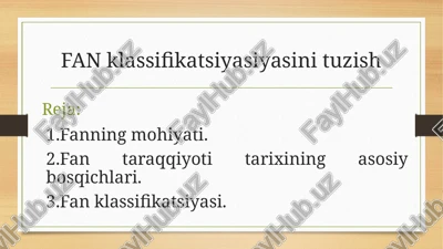 fan klassifikatsiyasi — PPTX