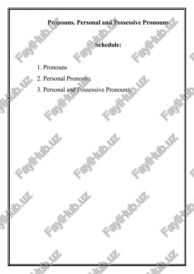 pronouns. personal and possessive pronouns — DOC
