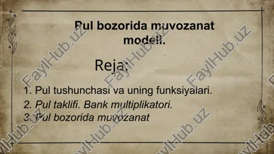 pulbozoridamuvozanat modeli — PPTX