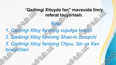 qadimgi xitoyda fan — PPTX