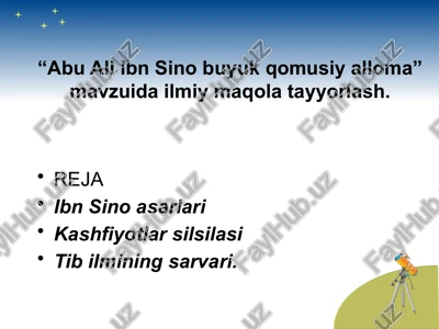 abu ali ibn sino asarlari — PPTX
