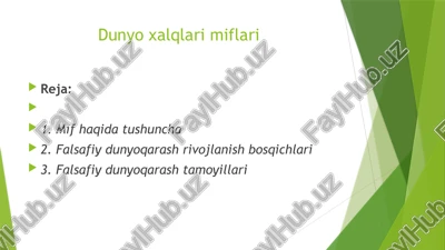 dunyo xalqlari miflari — PPTX