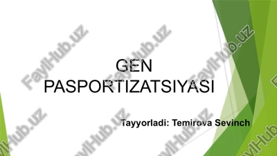 gen pasportizatsiyasi — PPTX