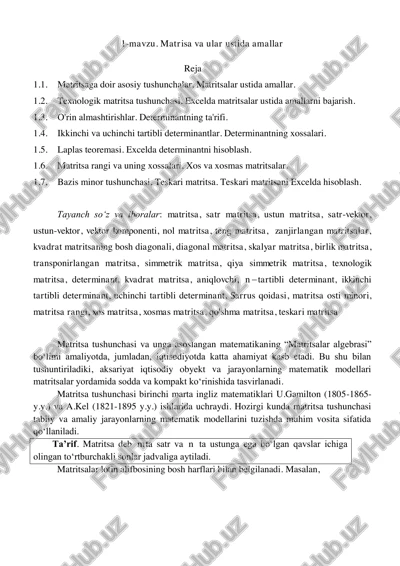 matritsalar algebrasi — PDF