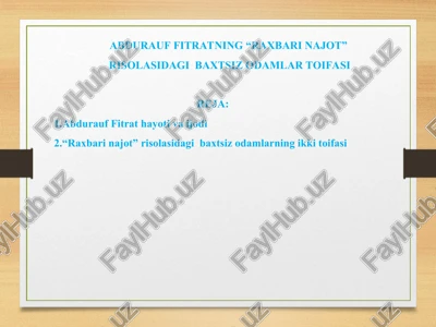 "raxbari najot" — PPT