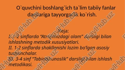 tabiatshunoslik darsligi — PPTX