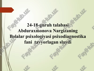 bolalar psixologiyasi — PPTX