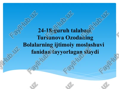 bolalarning ijtimoiy rivojlanishi — PPTX