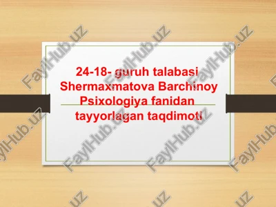 bolalar psixologiyasi — PPTX