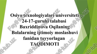 tarbiya va ijtimoiylashtirish omili — PPTX