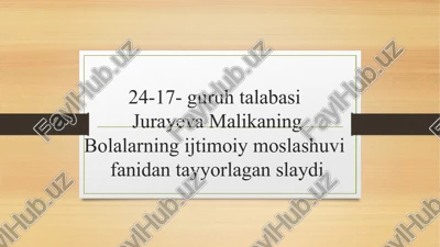bolalarning ijtimoiy moslashuvi — PPTX