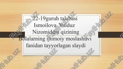 bolalarning ijtimoiy moslashuvi — PPTX
