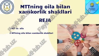 mtning oila bilan xamkorlik shakllari — PPTX
