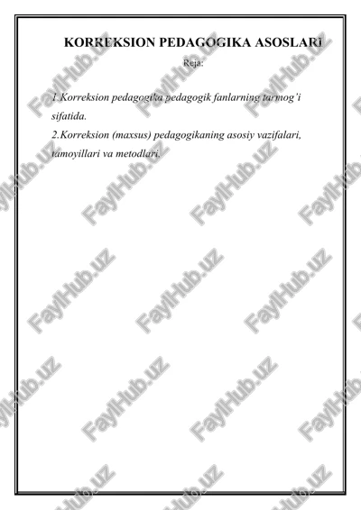 korreksion pedagogika asoslari — DOCX
