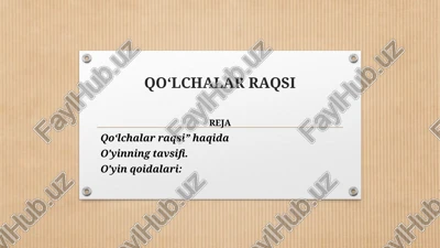 qo‘lchalar raqsi — PPTX