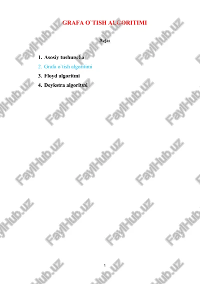 grafa o`tish algoritimi — DOCX