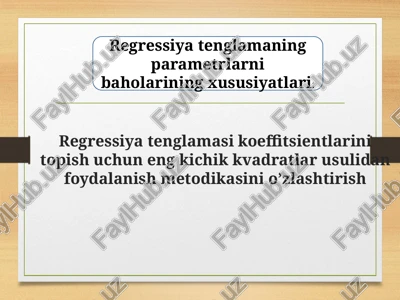regressiyat englamaning koeffitsientlari — PPTX