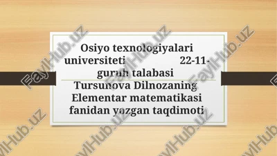 elementar matematika sifanidan o'zgartirilgan taqdimoti — PPTX