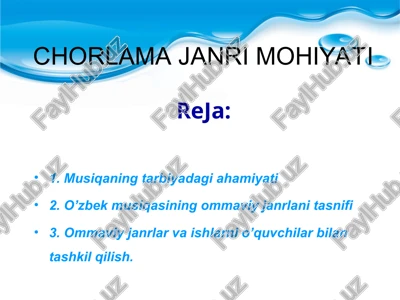 chorlama janri mohiyatireja — PPT