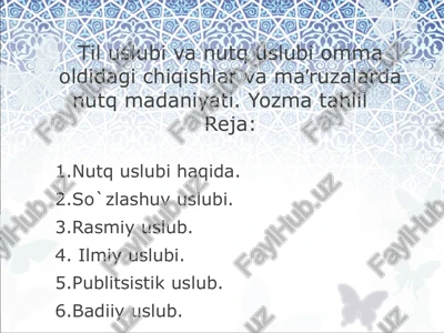 nutq uslubi — PPTX