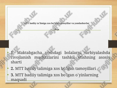 mtt badiiy ta'lim — PPTX