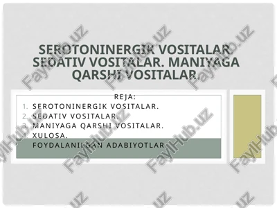 serotoninergik vositalar — PPTX